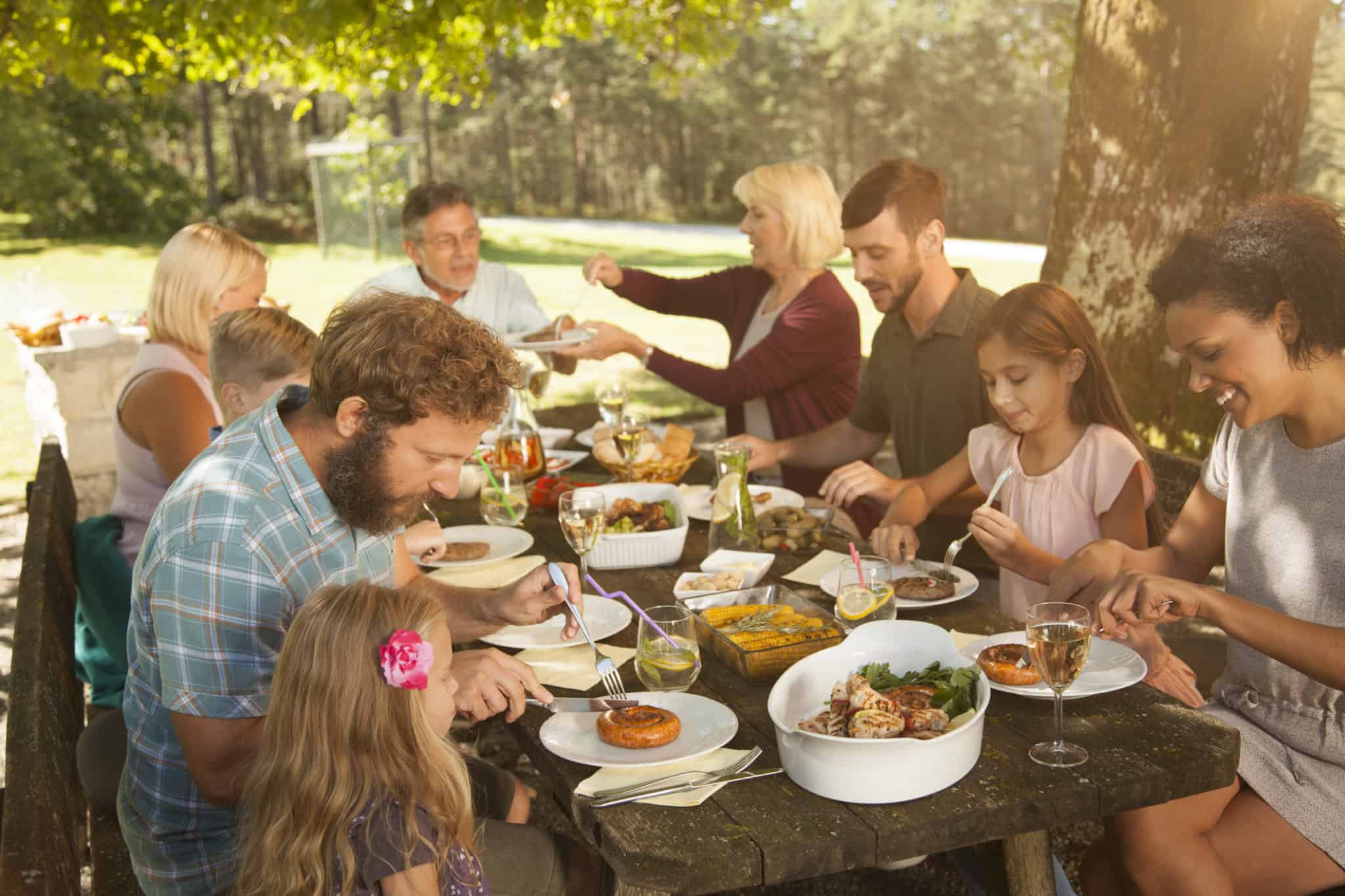 Семейный ужин на природе