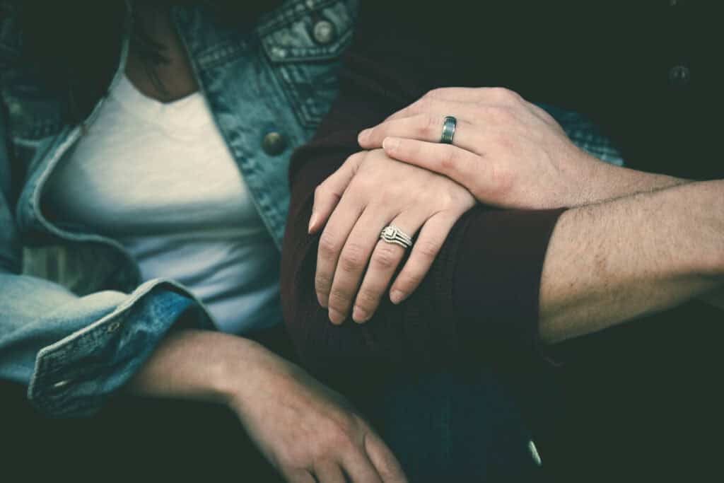 couple with wedding rings