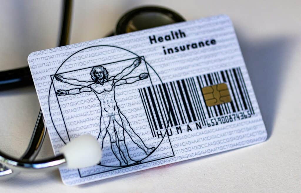 health insurance card with stethescope