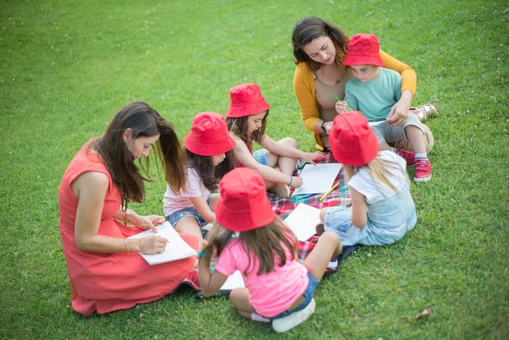 kids and two adult leaders childcare daycare