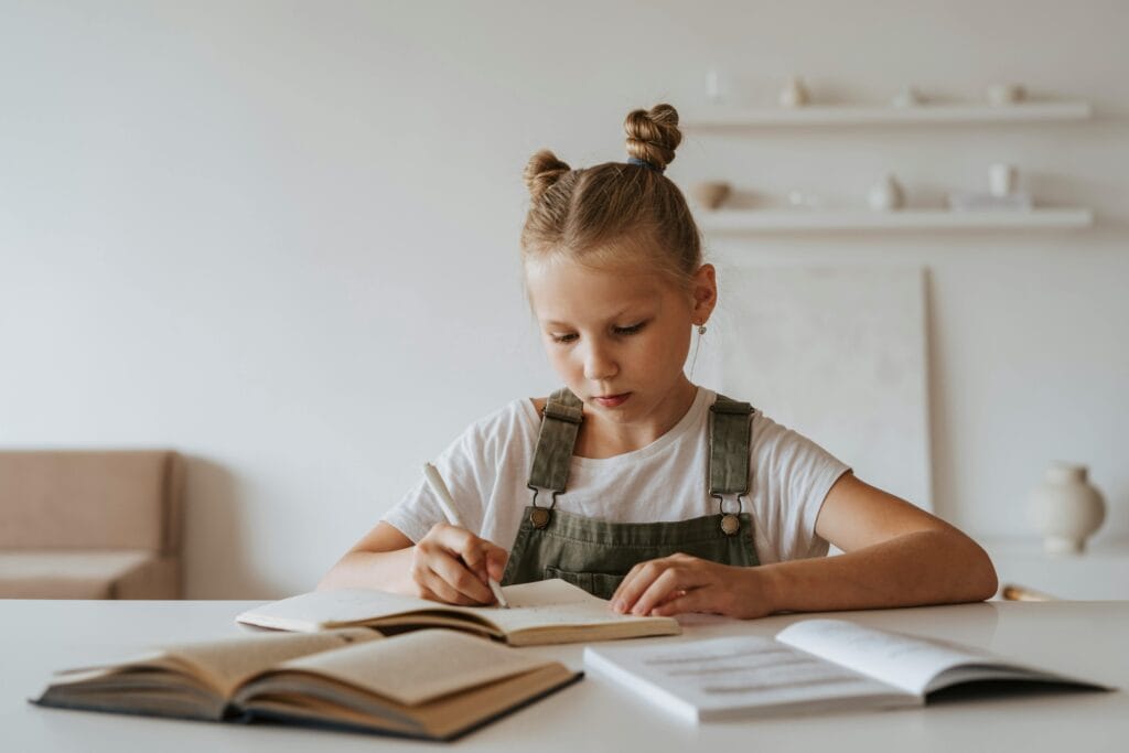little girl books homework