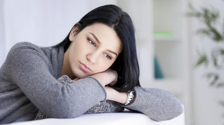 Woman looking depressed