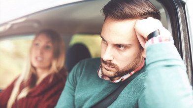 Marriage Conflict In A Car Between A Husband and His Wife