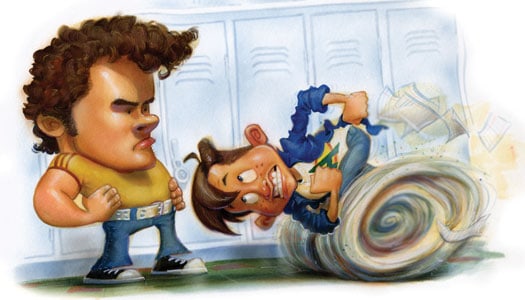 Illustration of a school bully