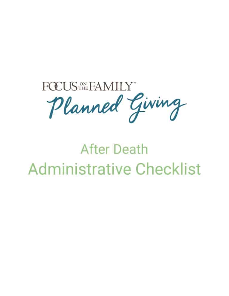 After Death Administrative Checklist - Planned Giving Resource - Focus ...