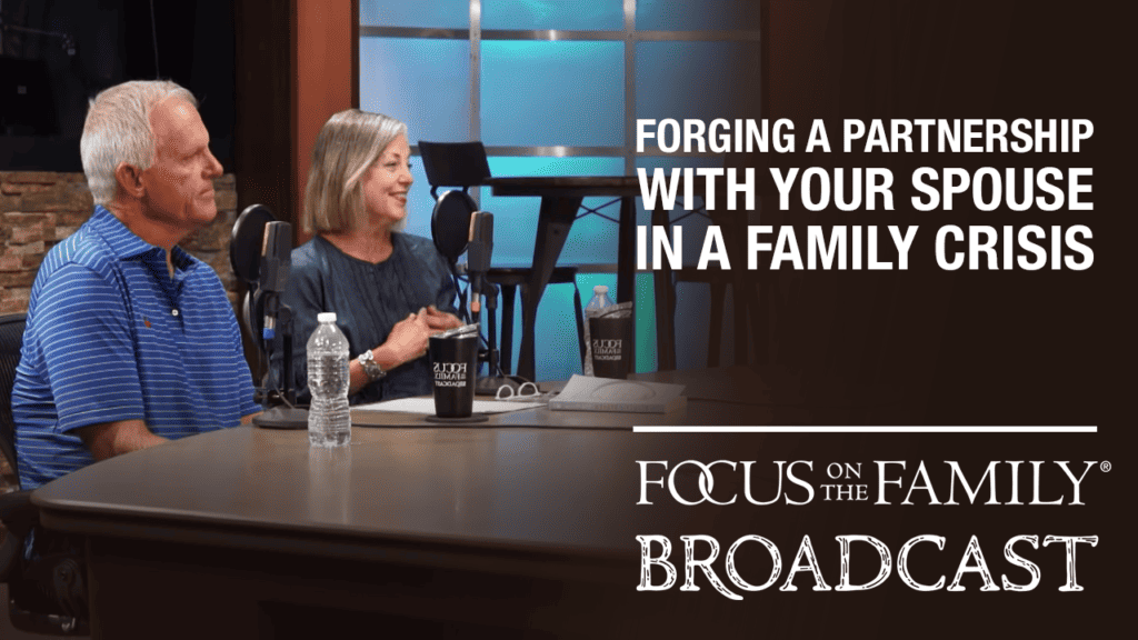 Evan & Elisa Morgan being interviewed in the Focus on the Family broadcast studio