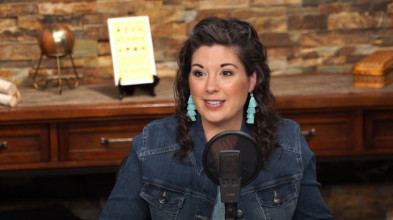 Image of Jen Babakhan being interviewed in the Focus on the Family broadcast studio