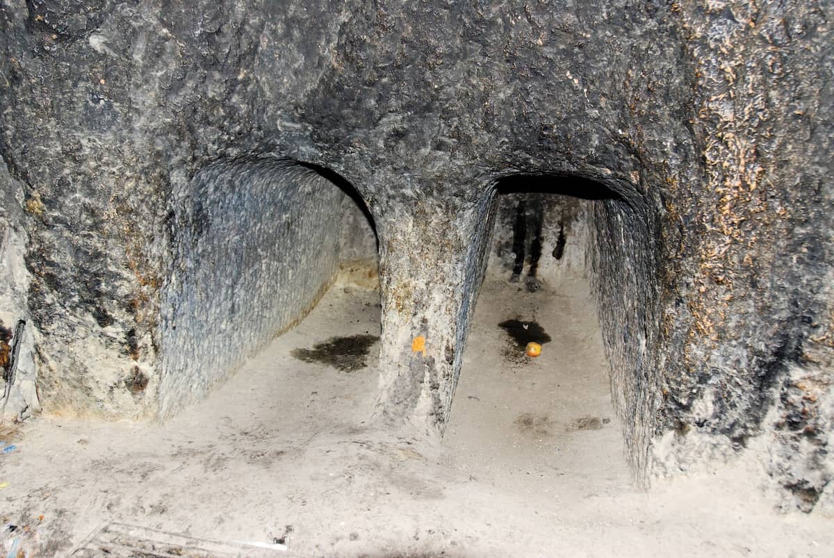 A photo of two first-century tombs in the Church of the Holy Sepulcher.