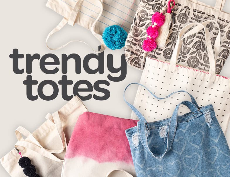 Cover for Trendy Totes, a craft to make six tote bags